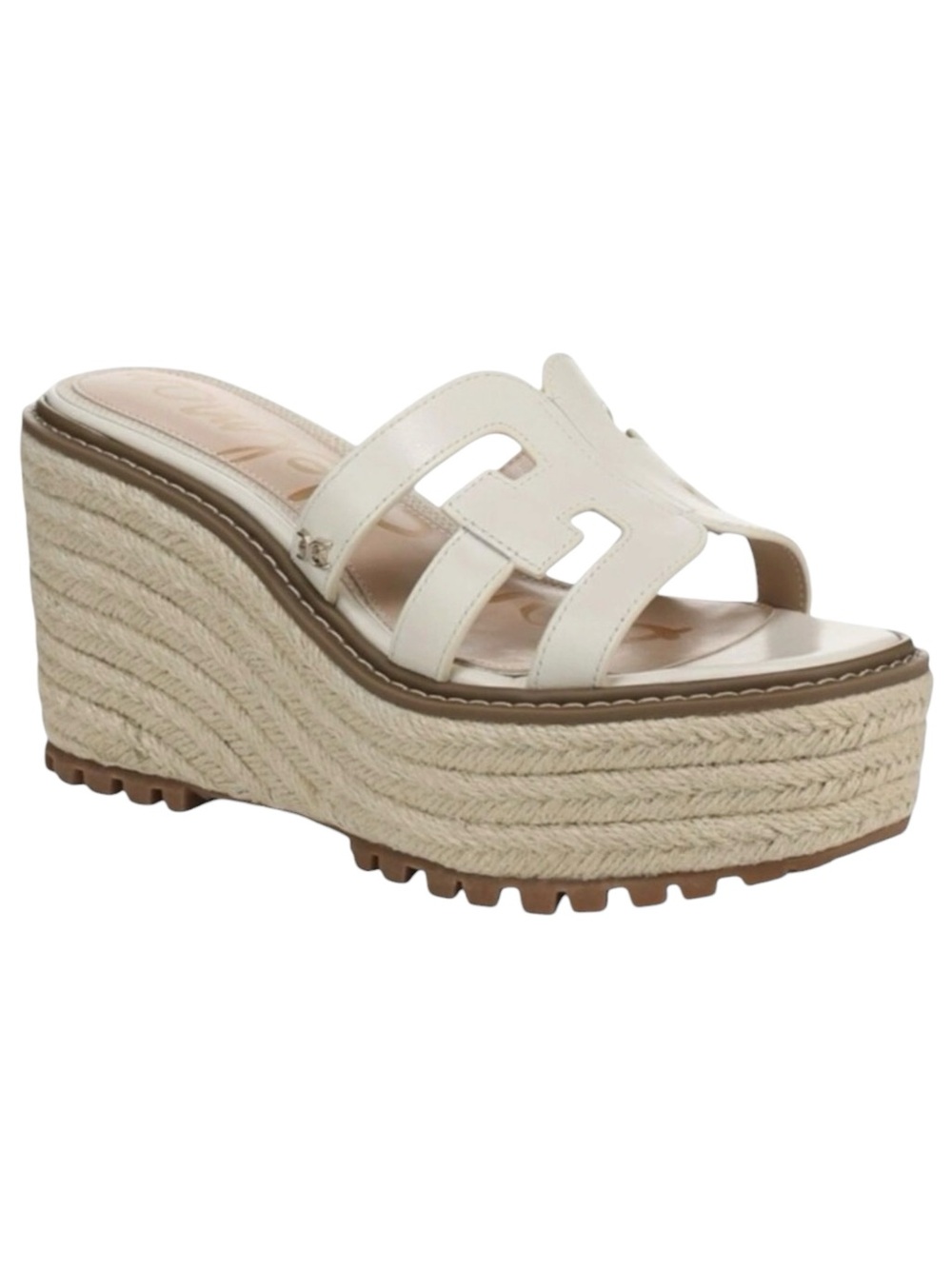 NIB Sam Edelman Laine Ivory Espadrille Platform Wedge Sandals Womens 9.5 Coastal